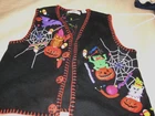 Vintage Marisa Christina Halloween Cat Sweater Vest Medium Halloween Vest