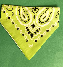 Over Collar SlideOn Pet Dog Cat Bandana Scarf LITE GREEN  SMALL/ MED