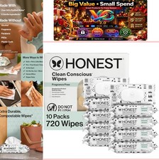 Multi-Use Baby Wipes Pattern Play 720 Ct Hypoallergenic Fragrance Free Plant