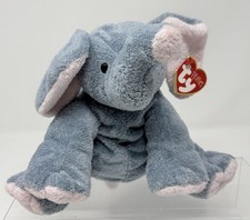Ty Pluffies Winks Elephant Gray Plush Tylux 2002 8" - NEW NWT Stuffed Animal Toy