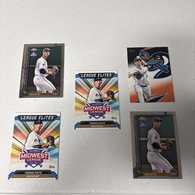 2025 TOPPS PRO DEBUT CHROME THOMAS WHITE (5) CARD LOT #PDC-11 MARLINS