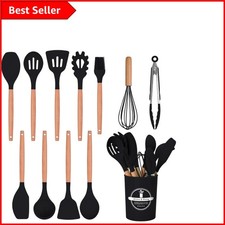 Hitzebeständiges 12-teiliges Silikon-Utensilien-Set - Spülmaschinenfest & leicht zu reinigen