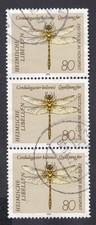GERMANY 1991 Pair stamps x3 Mi 1551 Dragonflies: Golden-ringed Dragonfly (Cordul