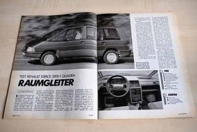 MOT 02/1989 Renault Espace J11 2000-1 Quadra mit 107PS im TEST auf 5 Seiten