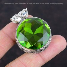 Peridot Stone 925 Silver August Anniversary Wife Vintage Birthday Trendy Pendant