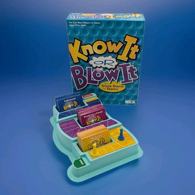 Know It or Blow It Trivia Board Game Complete w/ Cards & Box Patch Products