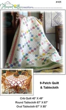 9-Patch Baby Quilt & 2 sizes for Tablecloth PATTERN ~ crib~ FAST & EASY- #405