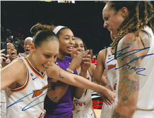 DIANA TAURASI BRITTNEY GRINER Signed 8.5 x 11 Photo WNBA Basketball MERCURY