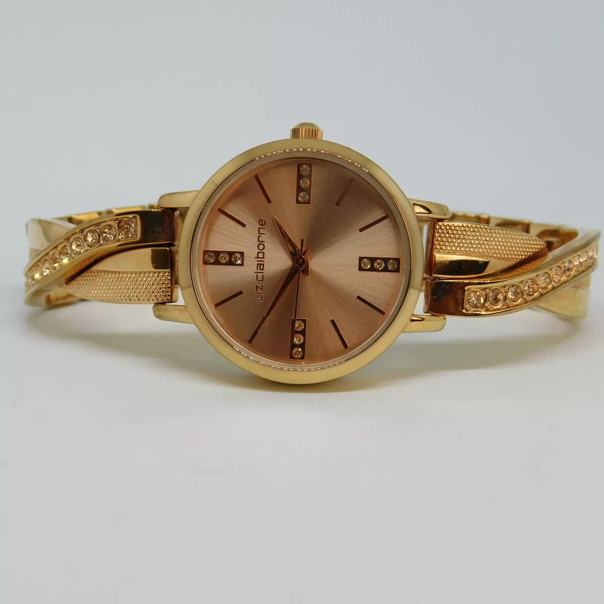 Liz Claiborne LC1219 Rose Gold Tone Analog Women s Watch Sz. 6 1 2