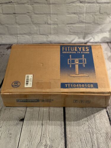 FITUEYES TT104501GB Universal TV Stand,NEW IN BOX-see photos-BLACK-include all - Picture 1 of 8
