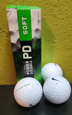 Nike Precision Power Distance PD Soft Golf Balls Swoosh New in Box 3 Balls
