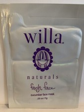 Willa Naturals Fresh Face Cucumber Face Mask Lot Of 2 -New Clay Mask Made In US