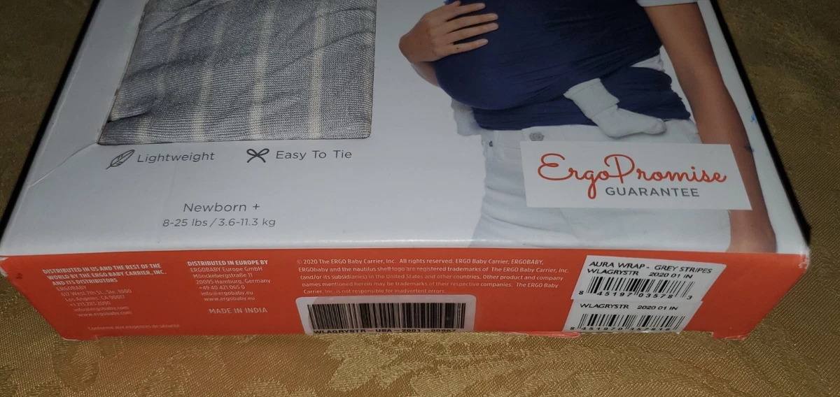 Ergobaby aura wrap grey stripes deals