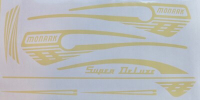 Monark Super Deluxe men's bicycle cream tank, chain guard, light, forks decals