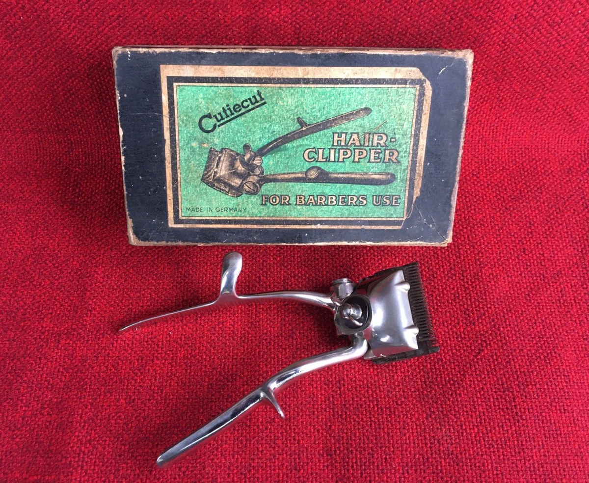 vintage MECHANICAL HAIR CLIPPERS FOR BARBERS USE made in