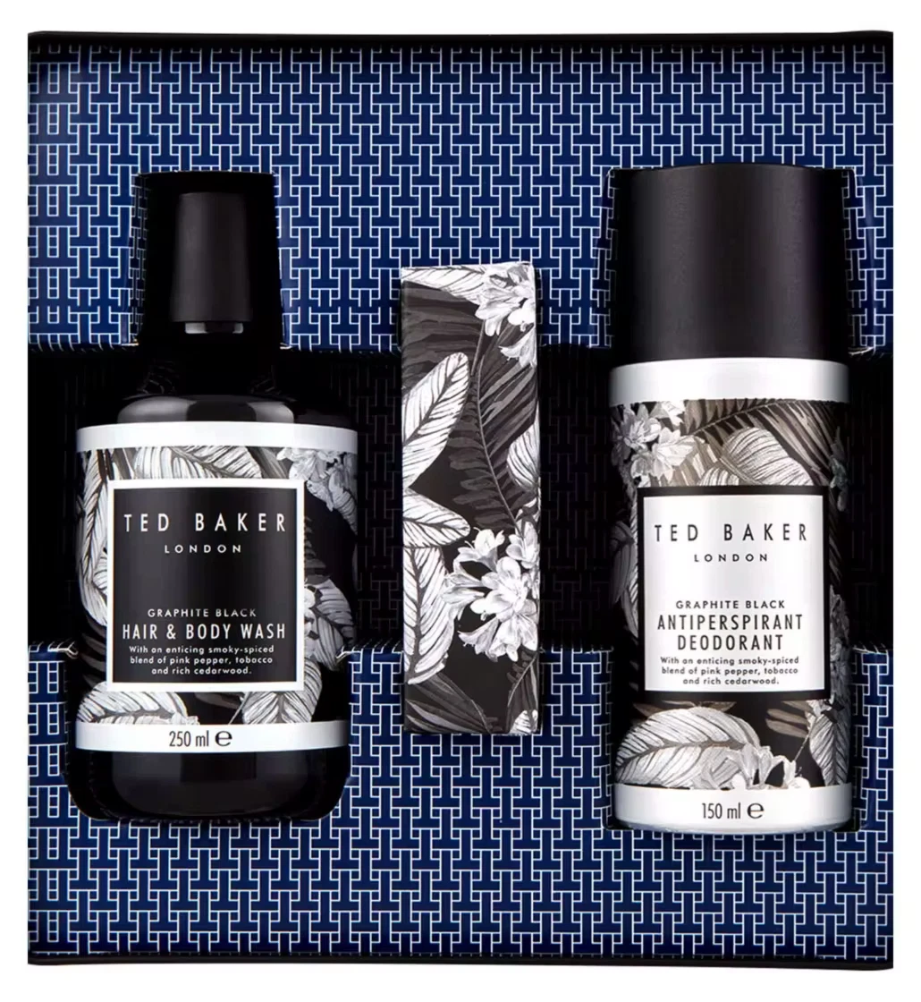 Ted Baker Bath Body Tin Trio Mens Gift Set Brand New Boxed