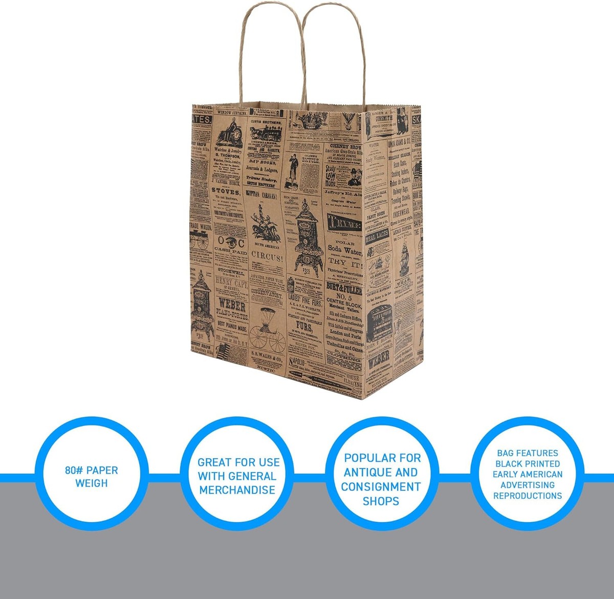 Paper Bags News Print 100 Newsprint Merchandise Shopping 8