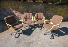 Vintage 1986 Chromcraft SPACE AGE Molded Plastic Swivel Office Chairs ~ Set/4