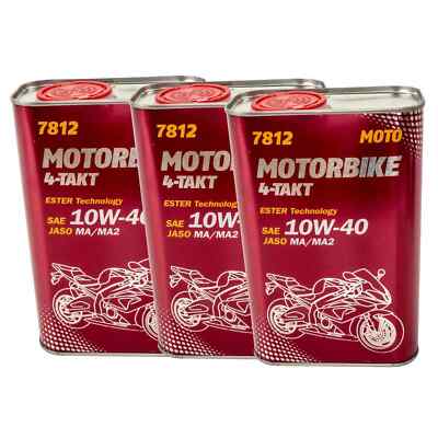 3 X 1L Mannol Motorradöl MOTORBIKE 4-TAKT SAE 10W-40  ESTER Technology