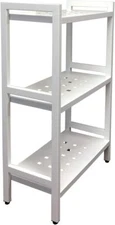 Asta 3-Tier Free Standing Rectangular Bathroom Storage Shelf Rack Light Gray