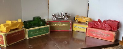 5 Avon Model A Sterling Six II Checker Cab Stanley Steamer Fire Truck Decanter