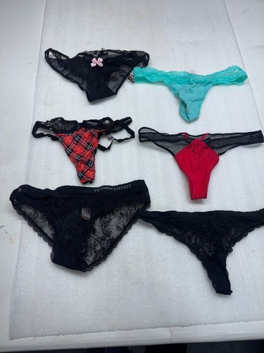 Lot of 5 medium/ 1 Large lace lined panties underwear Victorias secret pink