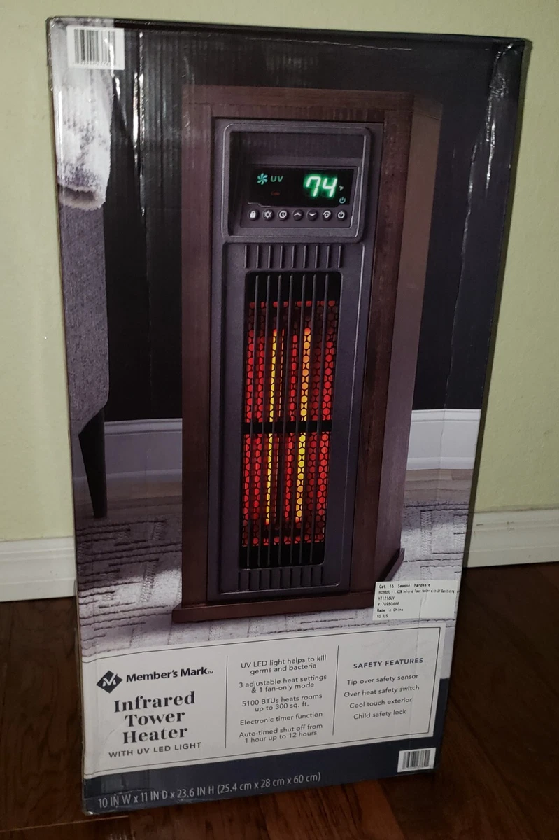 Memberu0026#039;s Mark 23u0026#034; 3-Element Infrared Wood Tower Heater w/ UV LED  Light, 5100 BTU | eBay