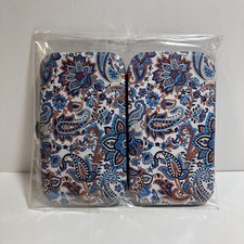 Manicure Pedicure 5pcs Piece Set With Floral Paisley Locking Travel Case