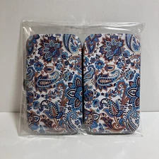 Manicure Pedicure 5pcs Piece Set With Floral Paisley Locking Travel Case