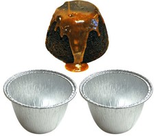 Individual Pudding Dishes Christmas Steam Round Foil Container Basins Mini Xmas