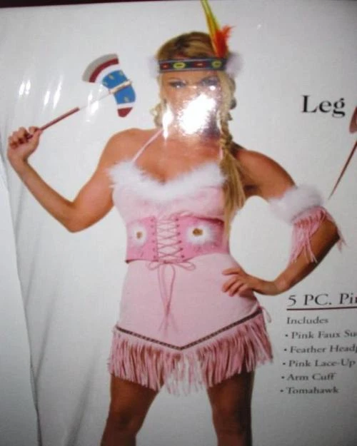 Pink Indian Costume Set Dress Tomahawk Cincher ML Leg Avenue 83110 - Image 3 of 3