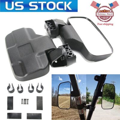 2 Breakaway Side & Rear View Mirrors For UTV Polaris Can-Am
