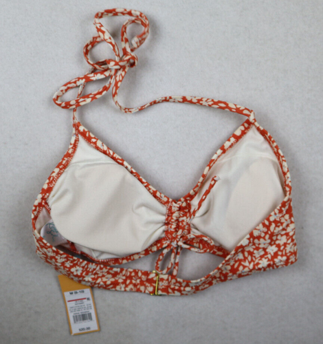 KONA SOL Women's Bikini Top Orange Floral Print Halter SIZE M 8-10 NEW - Picture 6 of 6
