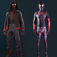 Spider-Man Miles Morales End Jumpsuit Spiderman Cosplay Costume Halloween Adult