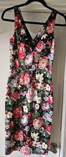 RARE Vintage Dolce & Gabbana Floral V-Neck Sheath Dress Size 24 / 38 D & G Italy