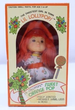 VTG NEW Agglo Lil Lollypops Doll Sweet Orange Pop Fully Jointed 80's Boxed