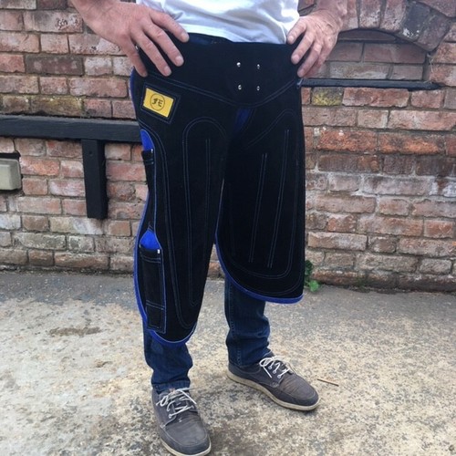 Farriers Tools FULL LEATHER Deluxe Chaps Apron "NO CANVAS used in these chaps" - Picture 2 of 18