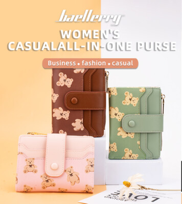 2-in-1 Wallet Purse For Women - Card Holder With Coin Purse & Wrist Strap