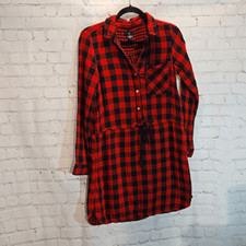 GAP factory double weave plaid shirt dress size S
