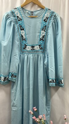 sachin and babi light blue dress Vintage 90s embroidered velvet maxi dress