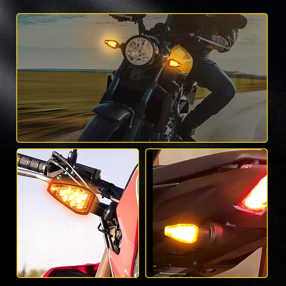 For Kawasaki ZX636 KLX250S KLR650 4X Motorcycle Bike LED Turn Signals Lights - Image 2 of 4