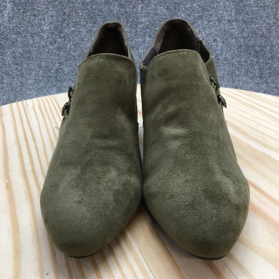 Botas Rialto para mujer 9 M Smith botín al tobillo verde punta redonda cómodos tacones cónicos Foto 4 de 4