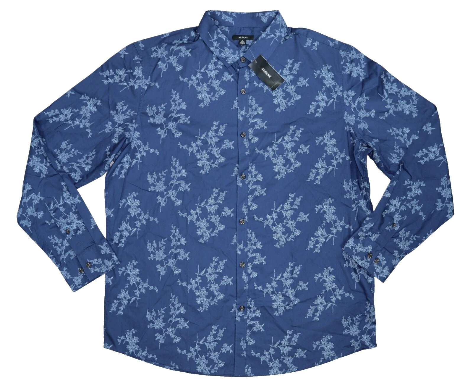 Alfani Floral Regular Size Casual Button-Down Shirts for Men