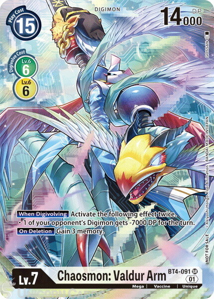 BT4-091 Chaosmon: Valdur Arm Super Rare Alternative Art Mint Digimon Card