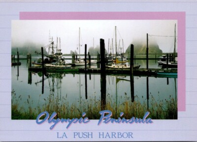 La Push Harbor Olympic Peninsula Washington Sailboats Dock 1989 Postcard