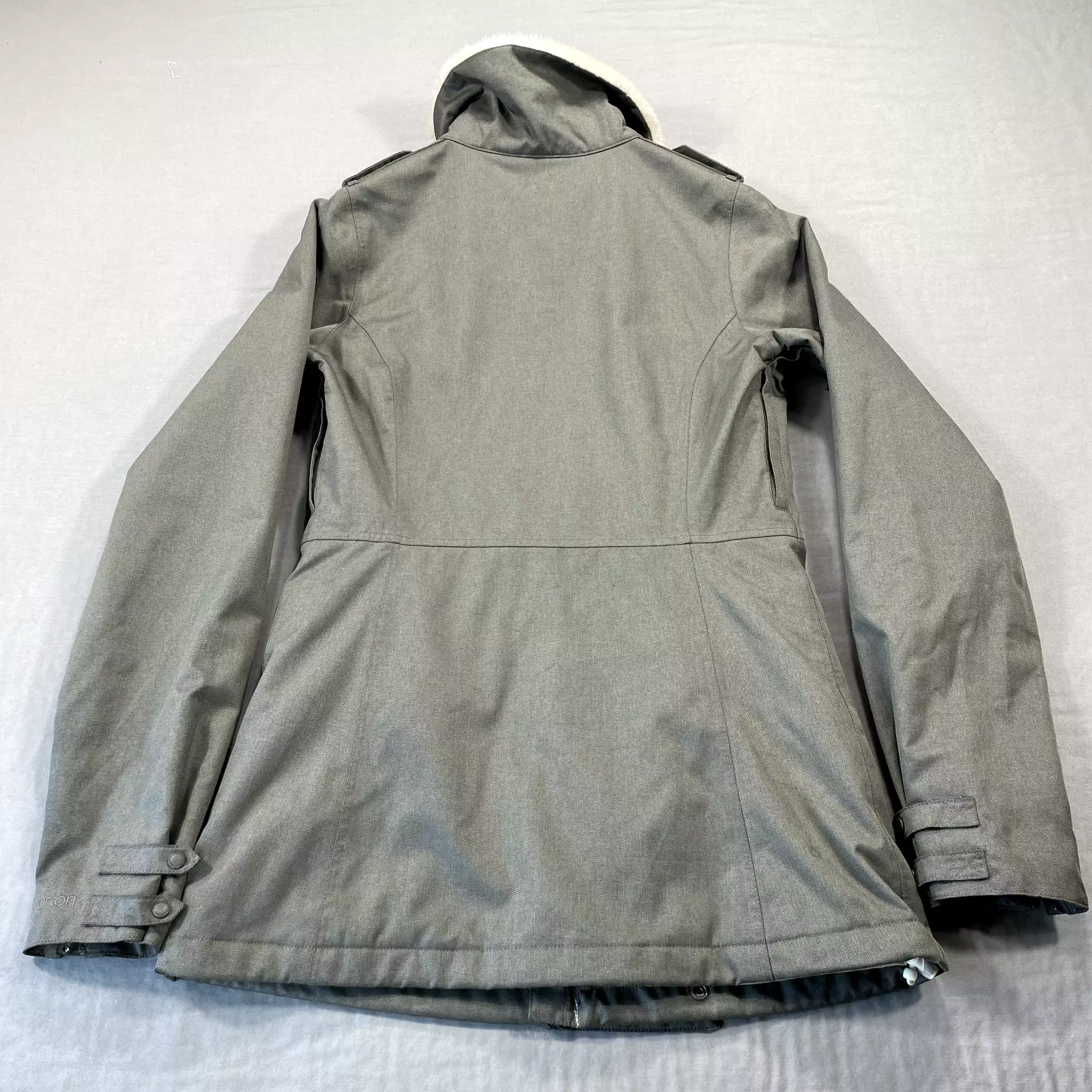 burton faux fur dryride ski snowboarding jacket
