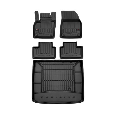 OMAC Fußmatten & Kofferraumwanne Set für Volvo XC40 2017-2025 Gummi Schwarz 5x