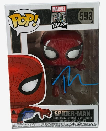 Tobey Maguire Signed Funko Pop Spider-Man 593 Marvel Autograph Beckett COA