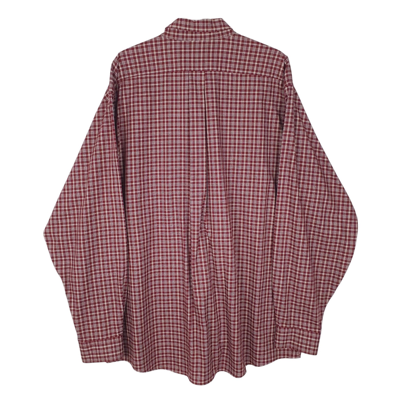 L.L.BEAN Red Check Shirt Long Sleeve Casual Cotton Mens XL image 3