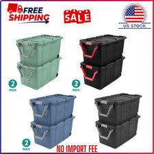 Sterilite Extra Large Wheeled Industrial Storage Bin,40 Gallon,2Pack
